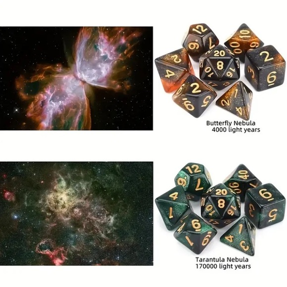 Galaxy Style Game Dice in 8 Color Sets - Picture 2 of 8